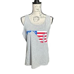 Maryland State American Flag Women's Racerback Tank Top US Pride Gray Size XXL